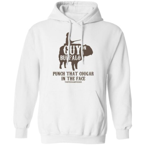 Guy on a buffalo punch that cougar in the face thepossumpossee shirt $19.95