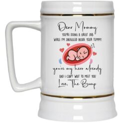 Dear mommy you're doing a great job while i'm snuggled mug $16.95 redirect04262022040440 3