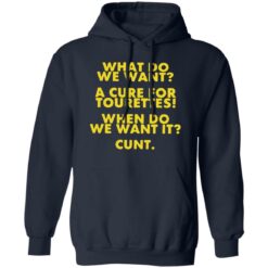 What do we want a cure for tourettes when do we want it cunt shirt $19.95 redirect08012022030811 3