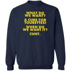 What do we want a cure for tourettes when do we want it cunt shirt $19.95 redirect08012022030811 5