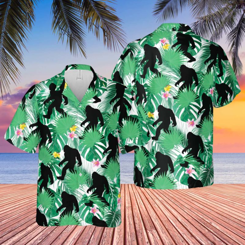 Classic Shop Bigfoot hawaiian shirt mockup