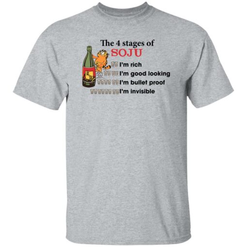Garfield the 4 stages of soju i'm rich i'm good looking shirt $19.95 redirect08302022230843 6