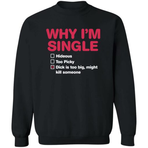 Why i'm single hideous to picky dick is too big might kill someone shirt $19.95 redirect09192022220957 3