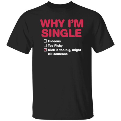 Why i'm single hideous to picky dick is too big might kill someone shirt $19.95 redirect09192022220958 1
