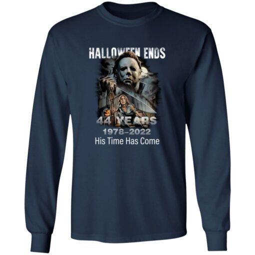 Michael Myers halloween ends 44 year 1987 2022 his time has come shirt $19.95