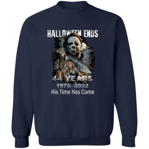 Michael Myers halloween ends 44 year 1987 2022 his time has come shirt $19.95