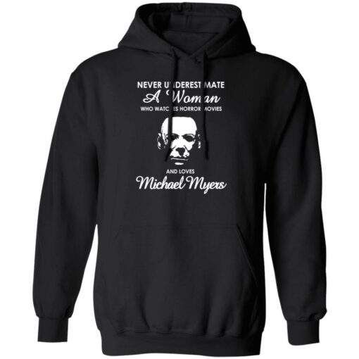 Never underestimate a woman who watch horror movies and love Michael Myers shirt $19.95 redirect10172022021000 2
