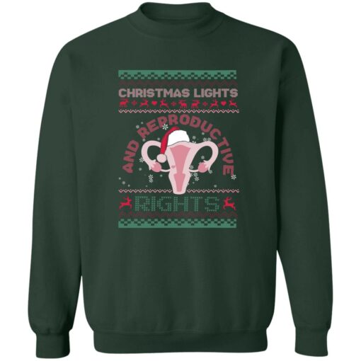Christmas light and reproductive uterus Christmas sweatshirt $19.95 redirect10212022061020 4