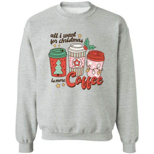 All i want for Christmas is more coffee Christmas sweater $19.95 redirect11022022041112