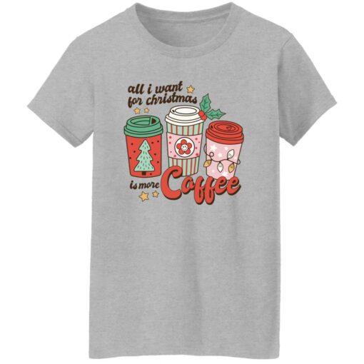 All i want for Christmas is more coffee Christmas sweater $19.95 redirect11022022041114