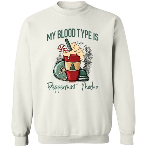 My blood type is peppermint mocha shirt $19.95