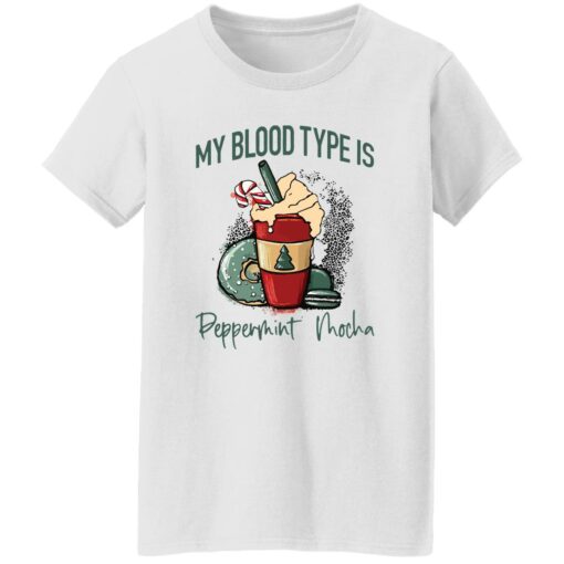 My blood type is peppermint mocha shirt $19.95