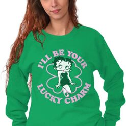 Betty Boop I'll Be Your Lucky Charm Patrick Day Sweatshirt $30.95