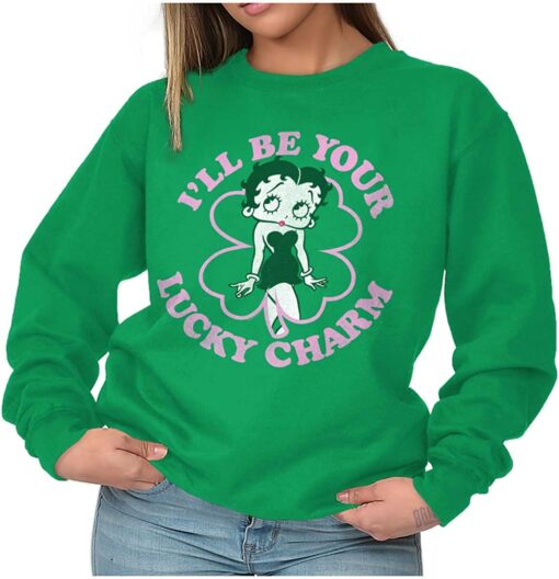 Betty Boop I'll Be Your Lucky Charm Patrick Day Sweatshirt