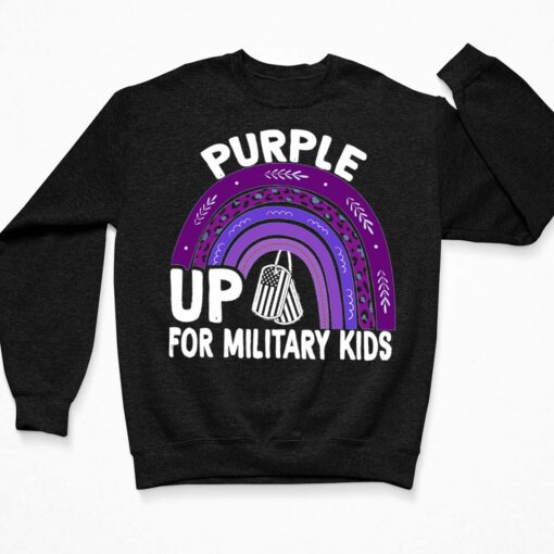 Purple Up For Military Kids Shirt $19.95 Buck lele Purple up for military kids 3 Black