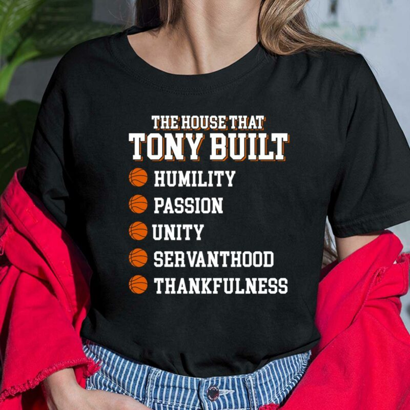 The House That Tony Built Humility Passion Unity Servanthood Thankfulness Shirt is a unique t-shirt that embodies the core values of teamwork, leadership, and gratitude. This shirt is a tribute to the remarkable life and legacy of Tony Dungy, a former NFL player and coach who is known for his humility, passion, unity, servanthood, and thankfulness. The House That Tony Built Humility Passion Unity Ladies Shirt