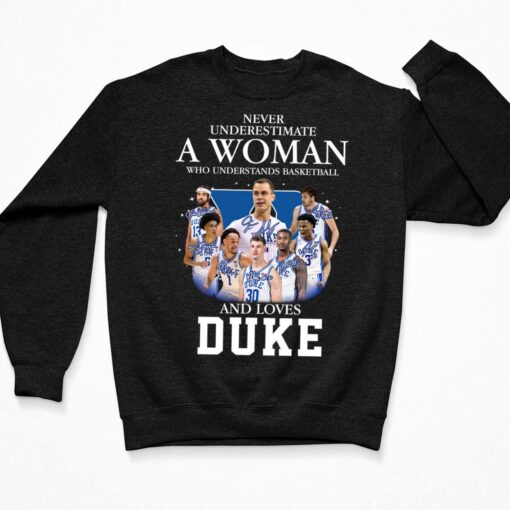 Never Underestimate A Woman Who Understands Basketball and Love Duke shirt $19.95