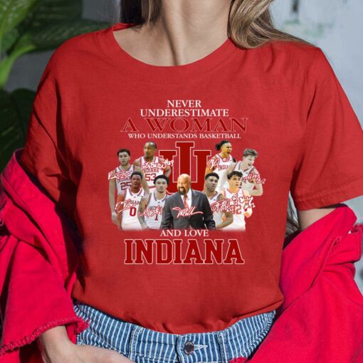 Never Underestimate A Woman Who Understands Baseball And Love Indiana Ladies Shirt