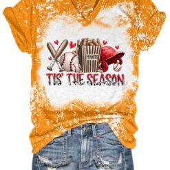 Tis' The Season Baseball Bleached Shirt