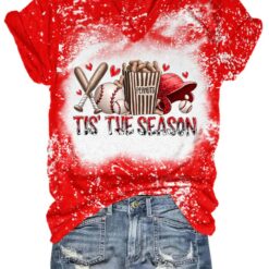 Tis' The Season Baseball Bleached Shirt