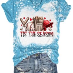 Tis' The Season Baseball Bleached Shirt