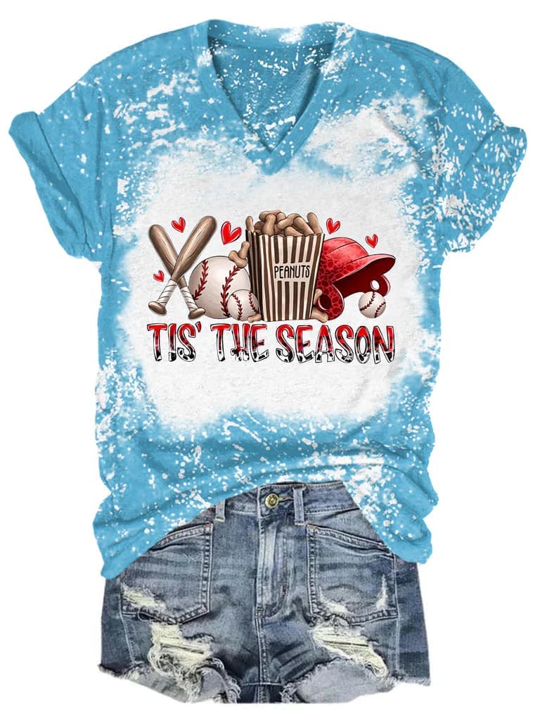 Tis' The Season Baseball Bleached Shirt - Lelemoon