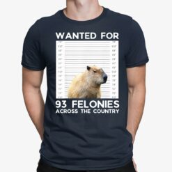 Capybara Wanted For 93 Felonies Across The Country Shirt