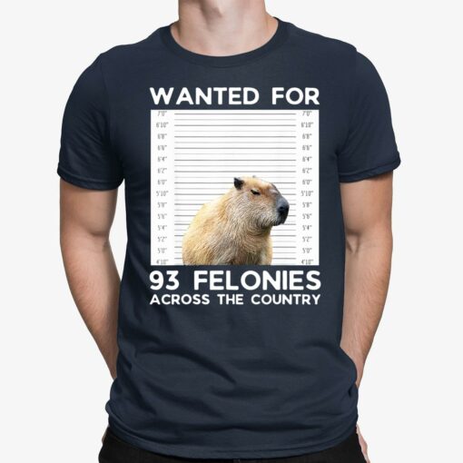 Capybara Wanted For 93 Felonies Across The Country Shirt