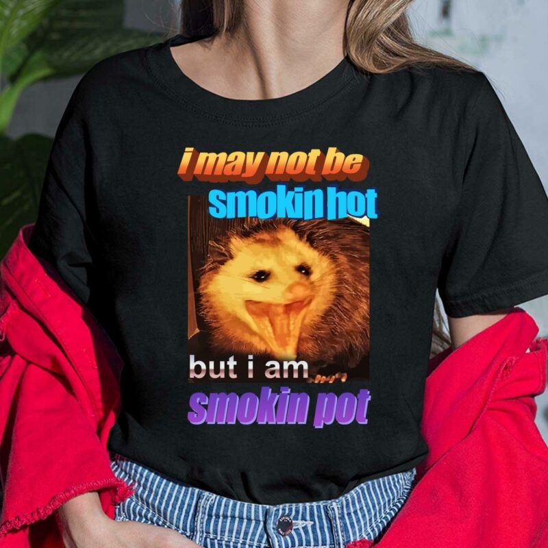 I May Not Be Smokin Hot But I Am Smokin Pot Racoon Shirt I May Not Be Smokin Hot But I Am Smokin Pot Racoon Ladies Shirt