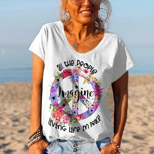 All The People Imagine Living Life In Peace Shirt