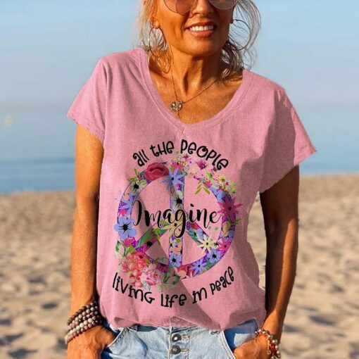 All The People Imagine Living Life In Peace Shirt