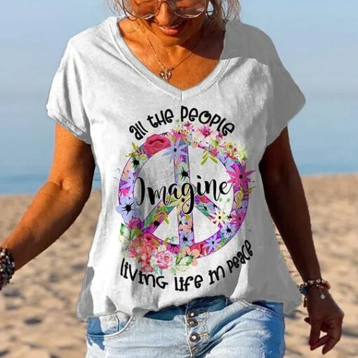 All The People Imagine Living Life In Peace Shirt