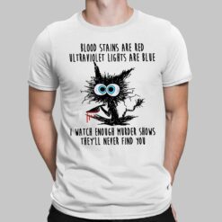 Black Cat Blood Stains Are Red Ultraviolet Lights Are Blue I Watch Enough Murder Shows They'll Never Find You Shirt