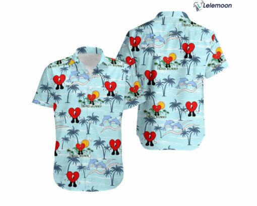 Bad Bunny Blue Un Verano Sin Ti Hawaiian Shirt $34.95