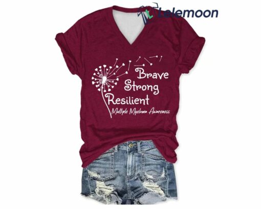 Brave Strong Resilient Multiple Myeloma Awareness Shirt, Hoodie, Sweatshirt, Women Tee