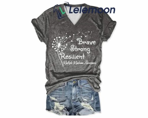 Brave Strong Resilient Multiple Myeloma Awareness Shirt, Hoodie, Sweatshirt, Women Tee