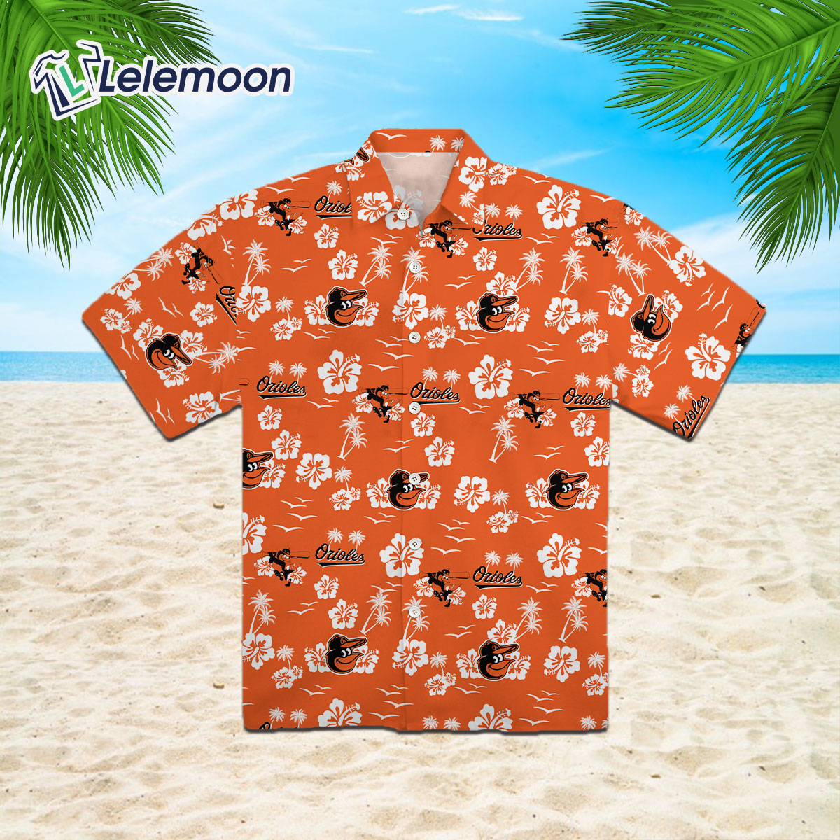 Baltimore Orioles Orange Hawaiian Shirt