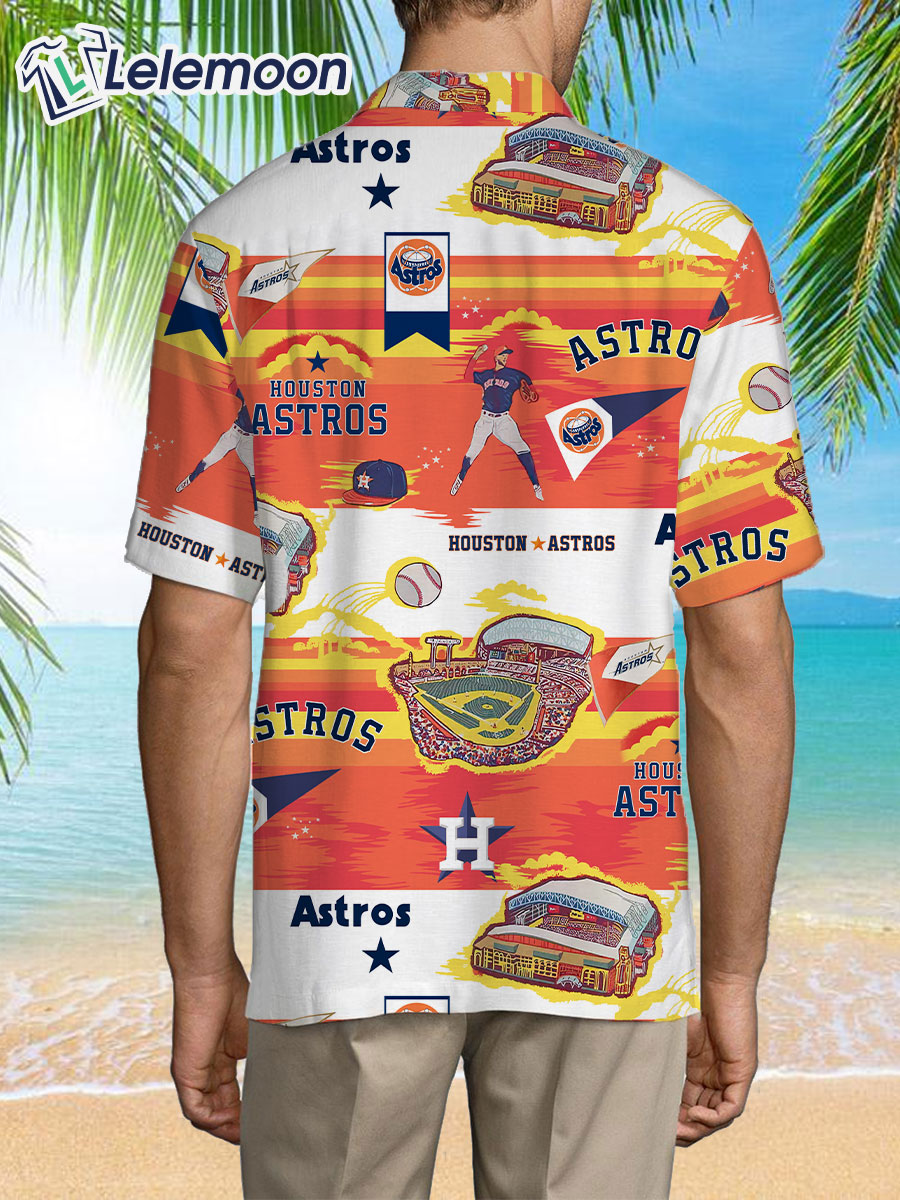 Houston Astros Floral Vintage Hawaiian Shirt Beach Shorts