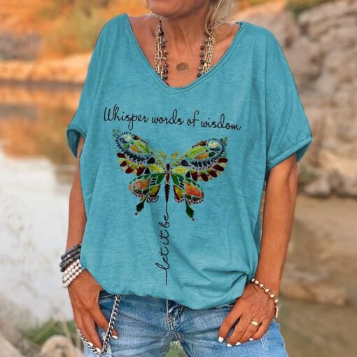 Butterfly Whisper Words Of Wisdom Let It Be Shirt $19.95