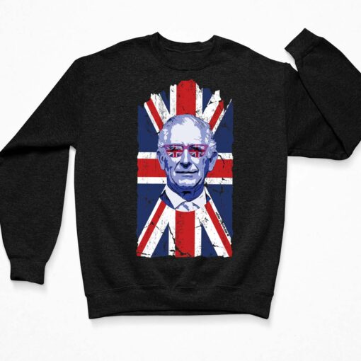 Union Jack King Charles III Shirt, Hoodie, Sweatshirt, Ladies Tee $19.95