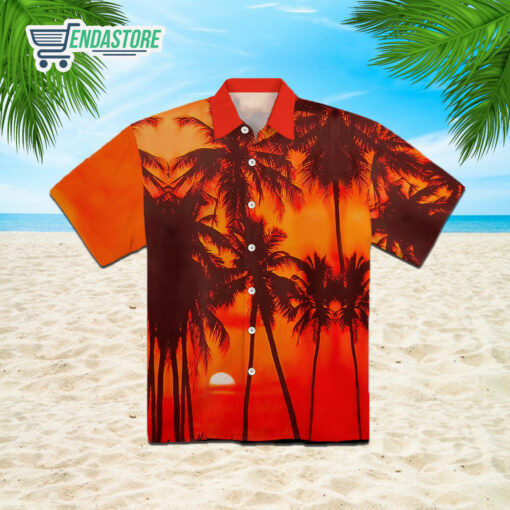 Luke Bryan American Idol Aloha Orange Sunset Hawaiian Shirt