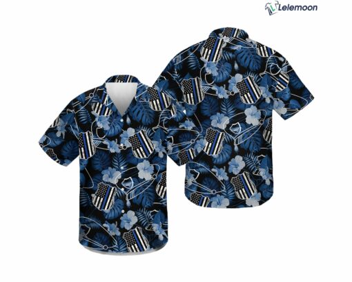 Police Thin Blue Line Hawaiian Shirt $34.95
