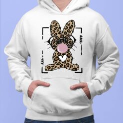 Leopard Rabbit Bunny Blowing Bubble Gum Easter Day Hoodie