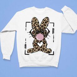 Leopard Rabbit Bunny Blowing Bubble Gum Easter Day Sweatshirt