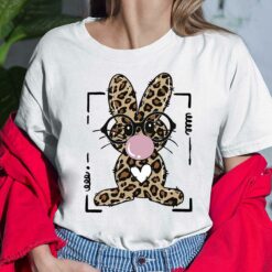 Leopard Rabbit Bunny Blowing Bubble Gum Easter Day Shirt