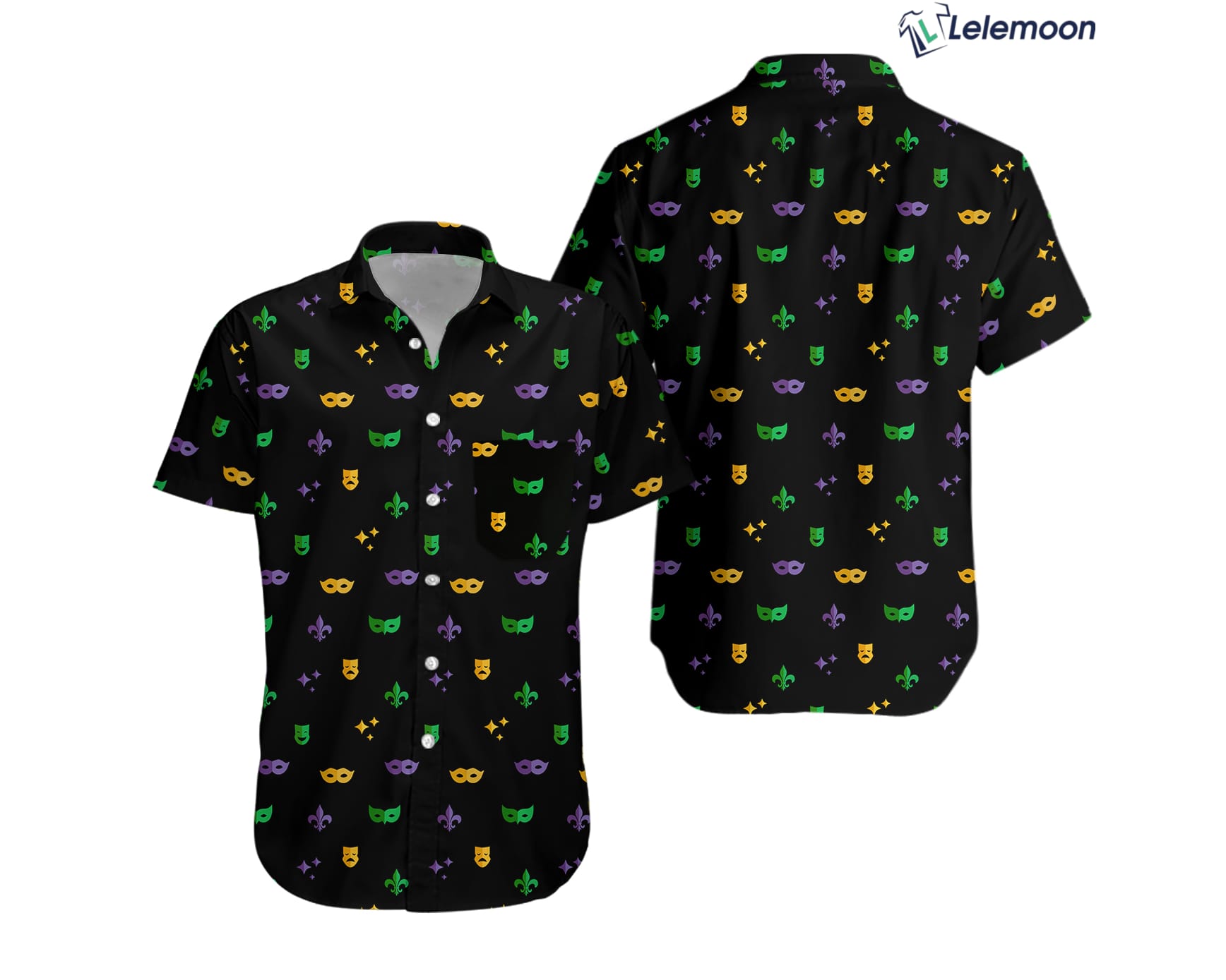 mardi gras button up shirt