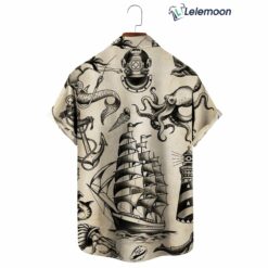 Nautical Mermaid Boat Easy Care Aloha Hawaiian Shirt $34.95