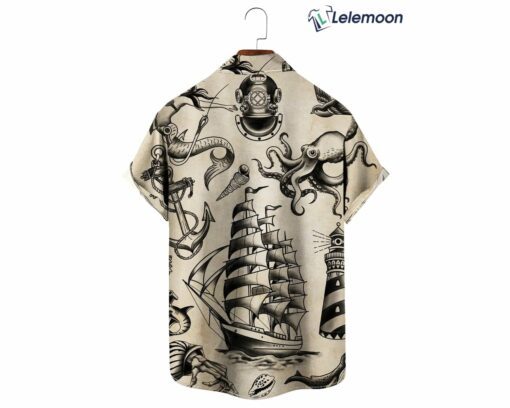 Nautical Mermaid Boat Easy Care Aloha Hawaiian Shirt $34.95 Nautical Mermaid Boat Easy Care Aloha Hawaiian Shirt 2 1