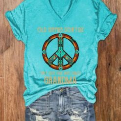 Old Hippies Don't Die They Just Fade Into Crazy Grandma Shirt
