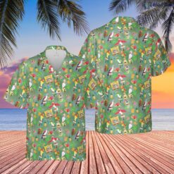Orange Bird And Tiki Friends Hawaiian Shirt
